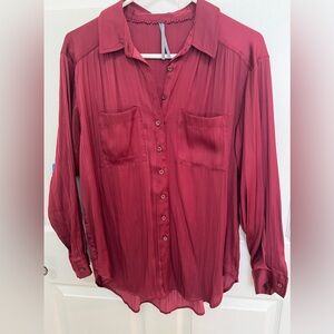 Anthropologie Burgundy Blouse, Small
